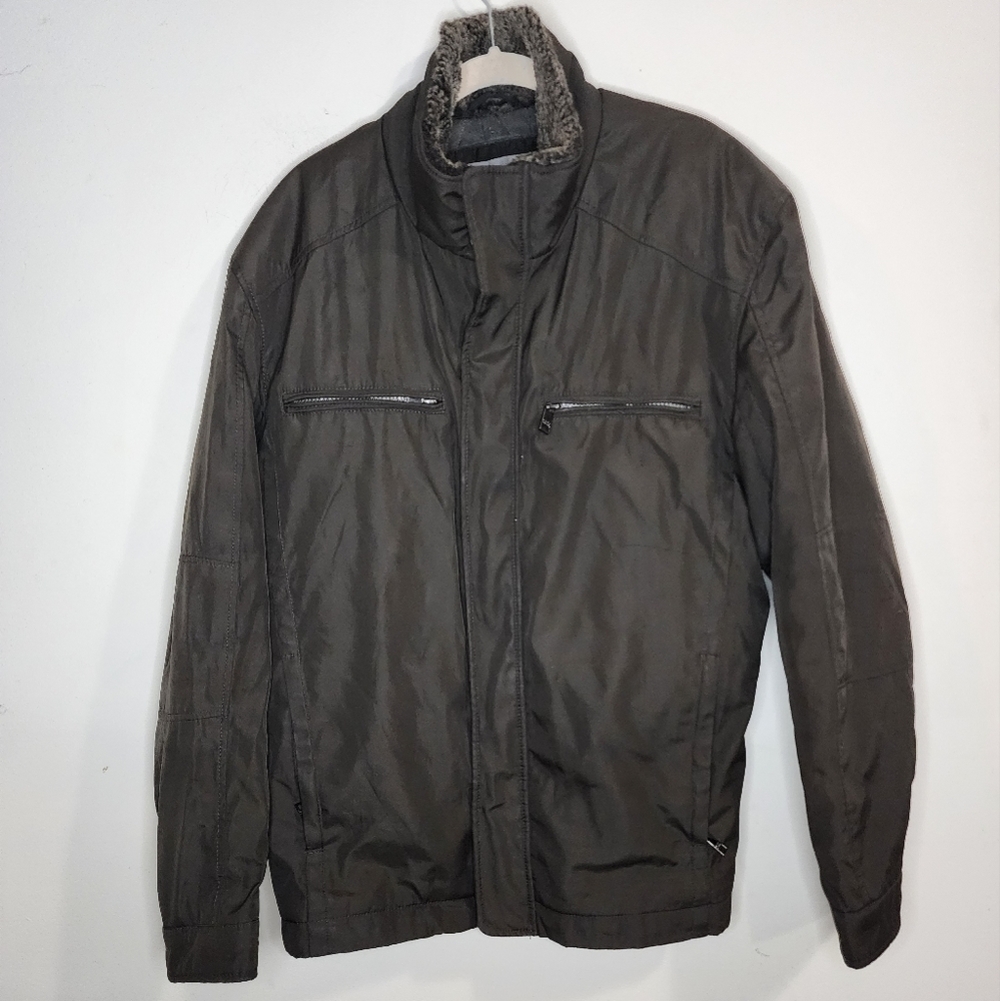 Marc New‎ York Andrew Mark Mens Large Zip Snap Bomber Style Multi Pocket Jacket